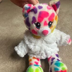 Build-a-Bear colorful rainbow heart Plush Teddy Bear